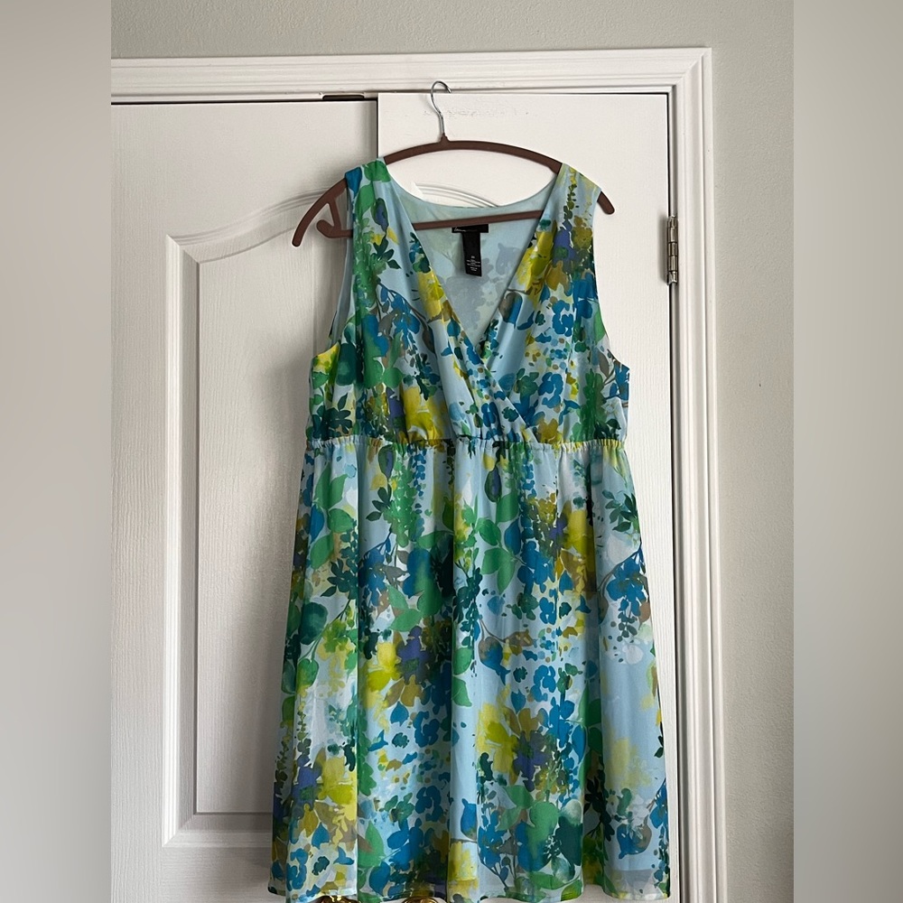 LANE BRYANT WOMENS DRESS, MULTICOLORED FLORAL, size 20